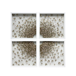 P-10-102-111-105-0015-1.jpg;butterflies, 3-D, circle, gold, cut paper, quadtych