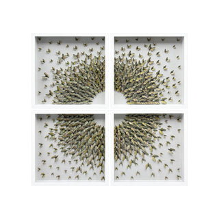 P-10-102-111-105-0016-1.jpg;butterflies, 3-D, circle, golden green, motivational, cut paper, quadtych