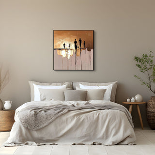 S-10-101-101-115-0035-2.jpg;modern, abstract, warm tones, gold, black, beige, drippy, figures, silhouettes