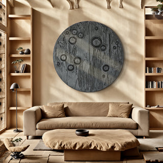 Modern living room with a large circular artwork on the wall, beige sofa, and wooden shelves.

sku: S-10-102-114-104-0002-1