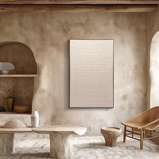 Modern interior with a textured wall, abstract painting, and wicker chair.

sku: S-10-103-121-103-0031-1