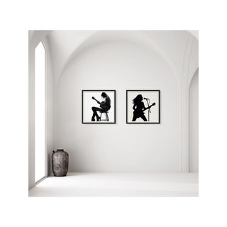 Shadow Riffs of Rebellion – Musician Silhouette Wall Art