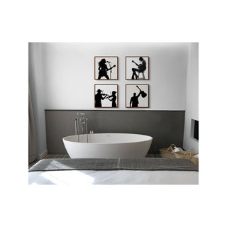Shadow Riffs of Rebellion – Musician Silhouette Wall Art